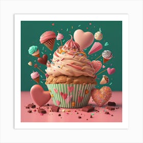 Cupcakes And Ice Cream Art Print