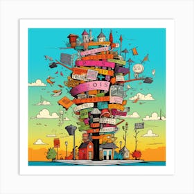 Tower Of Books Art Print