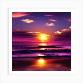 Sunset Over The Ocean 24 Art Print