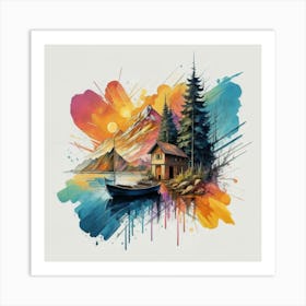 Stunning watercolor landscapes 10 Art Print