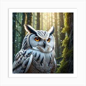 Owl In The Forest 74 Art Print