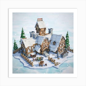 A Snow Village 7 Art Print