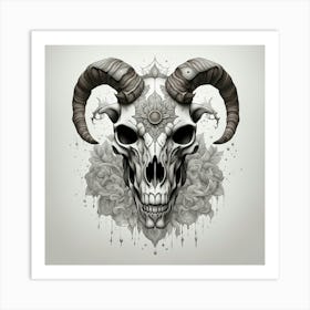 Skull Of A Ram Art Print