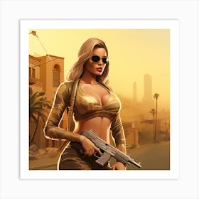 GTA Style Khloe Kardashian Art Print