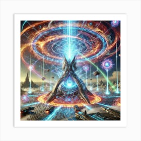 The Infinite Armada Beacon In Action, A Towering, Art Print