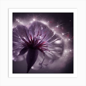 Sparkling Light on Water Drenched Dandelion Art Print