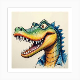 Alligator Head 5 Art Print