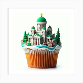 Cupcake With A Church Art Print