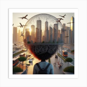 Afro Dome City Art Print