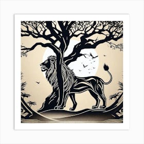 Lion In The Forest 27 Art Print