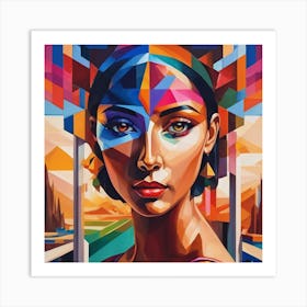 Abstract Woman Painting Art Print