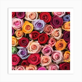 Colorful Roses Background 30 Art Print