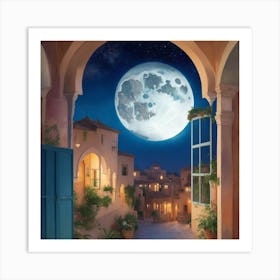 Moonlight In The Alleyway Art Print