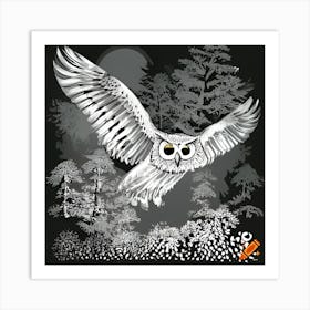 Owl In Flight Art Print