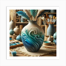 Vase flower Art Print