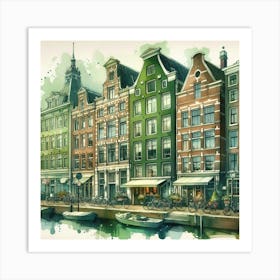 Watercolor Of Amsterdam Art Print