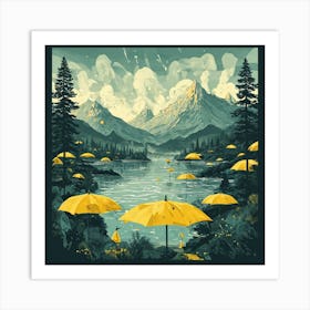 Yellow Umbrellas Art Print