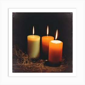 Three Burning Candles Art Print