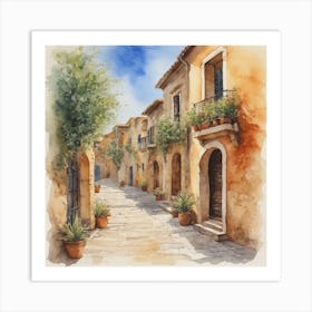 Watercolor Of A Street Art Print