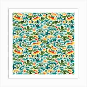 Oriental Chinese Cloud Pattern Seamless Art Print