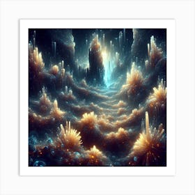 Glowing crystals 2 Art Print