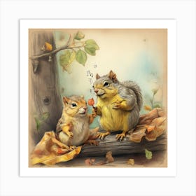 Two Squirrels 1 Art Print