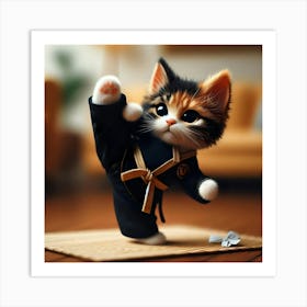 Kitty Karate Art Print