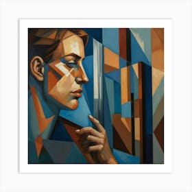 Default A Cubist Portrait Of A Person Gazing Into A Mirror Fac 0 Art Print