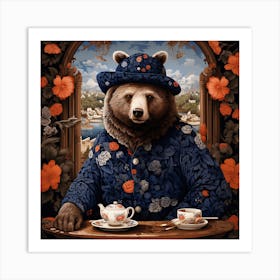 Bear In A Teapot Art Print