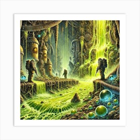 A Detailed And Dangerous Scene Depicting The Acid Rivers Art Print