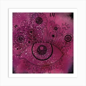 Galaxy Flower Eye Art Print Art Print