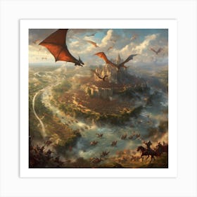 dragons wars Art Print