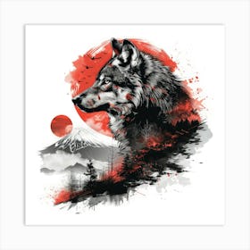 Wolf In The Moonlight 8 Art Print