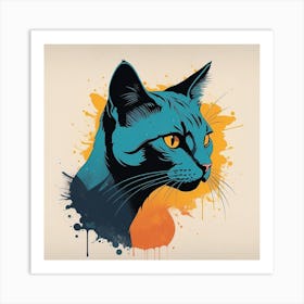 Blue Cat Art Print