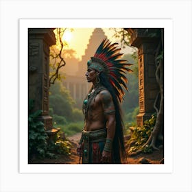 Aztec Warrior Art Print