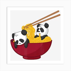 Trending Kawaii Anime Japanese Ramen Noodles Panda Bear Art Print