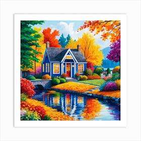 Autumn Cottage Art Print