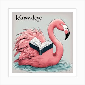 Knowledge Flamingo Art Print