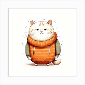 Cute Cat In Sweater 2 Art Print