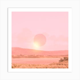 Pink Sunset Vibes Square Art Print