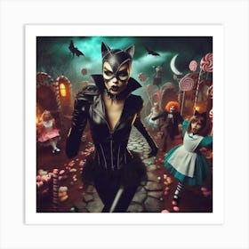 Catwoman In Halloween Costume 1 Art Print