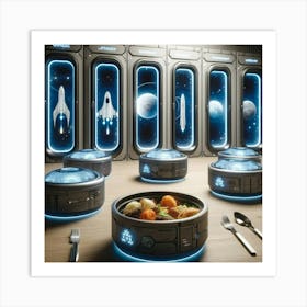 Futuristic Takeaway Containers Called Galaxy To Go Art Print