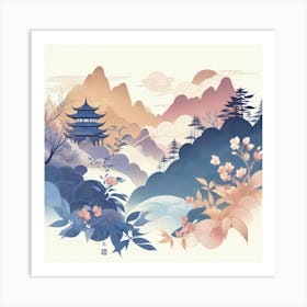 Chinese Landscape Painting 10 Art Print