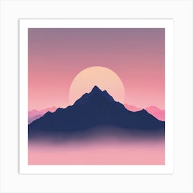 Sunset Over Mountains 4 Art Print