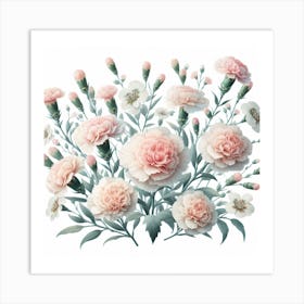 Flowers of Carnation Art Print