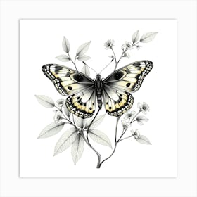 Butterfly On A Branch 1 Art Print