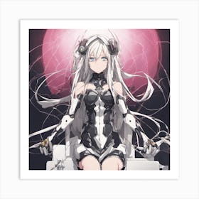 Girl White Hair Art Print