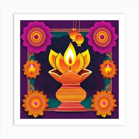 Diwali Greeting Card 2 Art Print