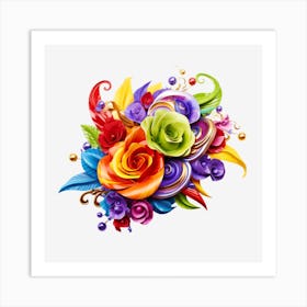 Colorful Roses Art Print