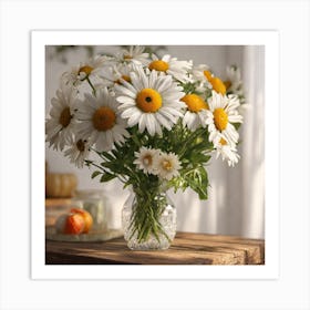 Daisies In A Vase 1 Art Print